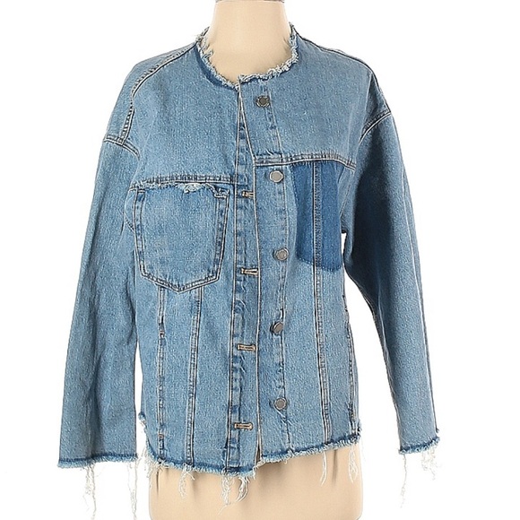 Zara Frayed Denim Jacket XS - Picture 2 of 3